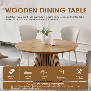 Wooden Dining Table - Modern Round Kitchen Design