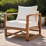 Outdoor Lounge Chair with Oversized Cushion Set for Patio