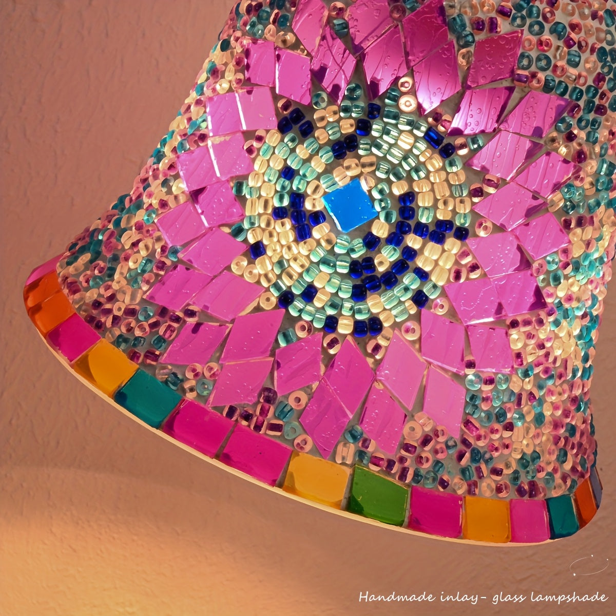 Turkish Mosaic Candle Lamp – Dimmable Glass Table Light for Bedroom & Holidays