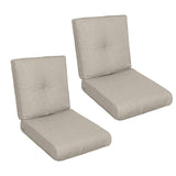 2 PCs Set High Back Patio Chair Cushions - Beige Brown