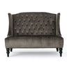 Nurturing Upholstered Loveseat With Wing Back And Diamond Tufting