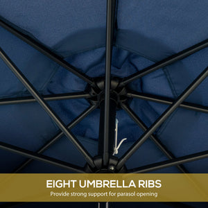 Outsunny 9ft Patio Umbrella with Push Button Tilt and Crank