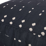 Dalm Fabric Square Pouf Ottoman with Polystyrene Beads Filling - Dark Blue / White