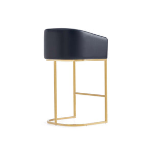 Mid-Century Modern Stool With Steel Base