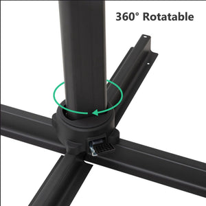 Round Cantilever Patio Umbrella With 360 Rotation & Infinite Tilt Adjustment