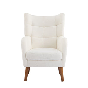 Accent Chair With Birch Wood Legs - White