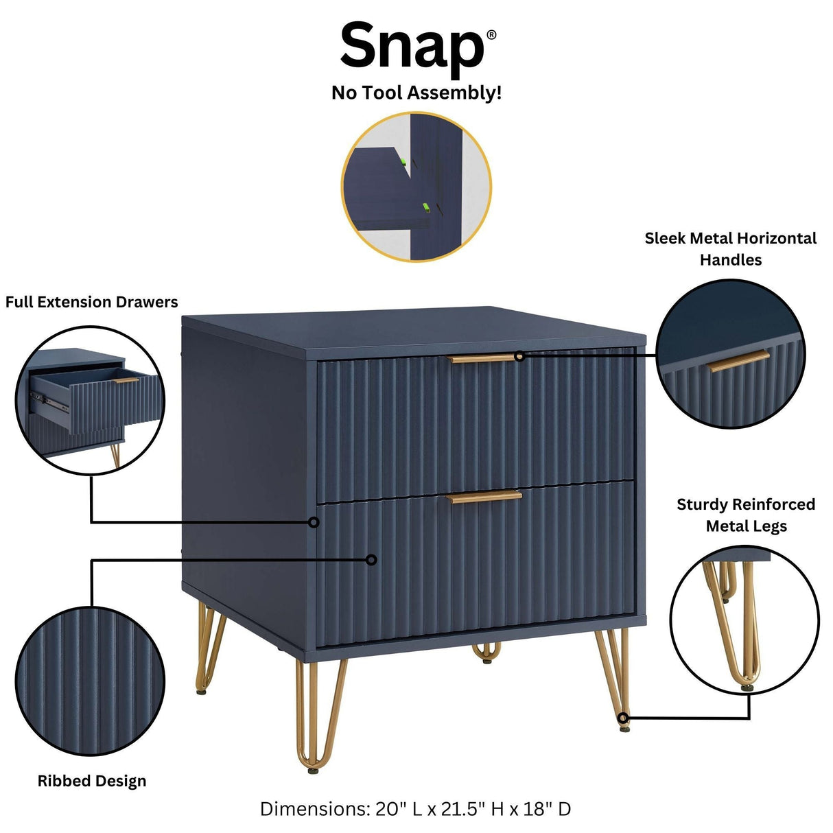Dumbo - Nightstand With 2 Drawers