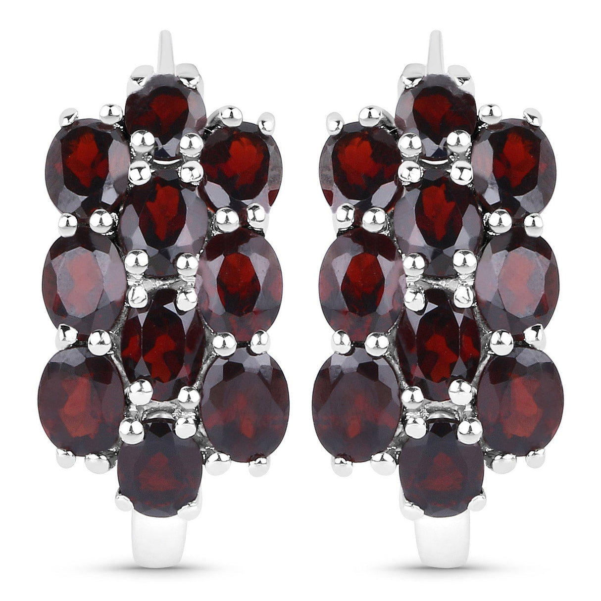 10.40 Carat Genuine Garnet .925 Sterling Silver 3 Piece Jewelry Set (Ring, Earrings, and Pendant w/ Chain)