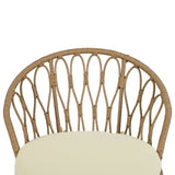 U_STYLE Outdoor Leisure Set, 2 Rattan Single Chairs with Glass Round Table