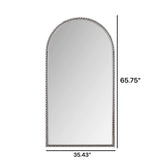 Iron Arch Retro Full Length Mirror with Supporting Feet in Silver