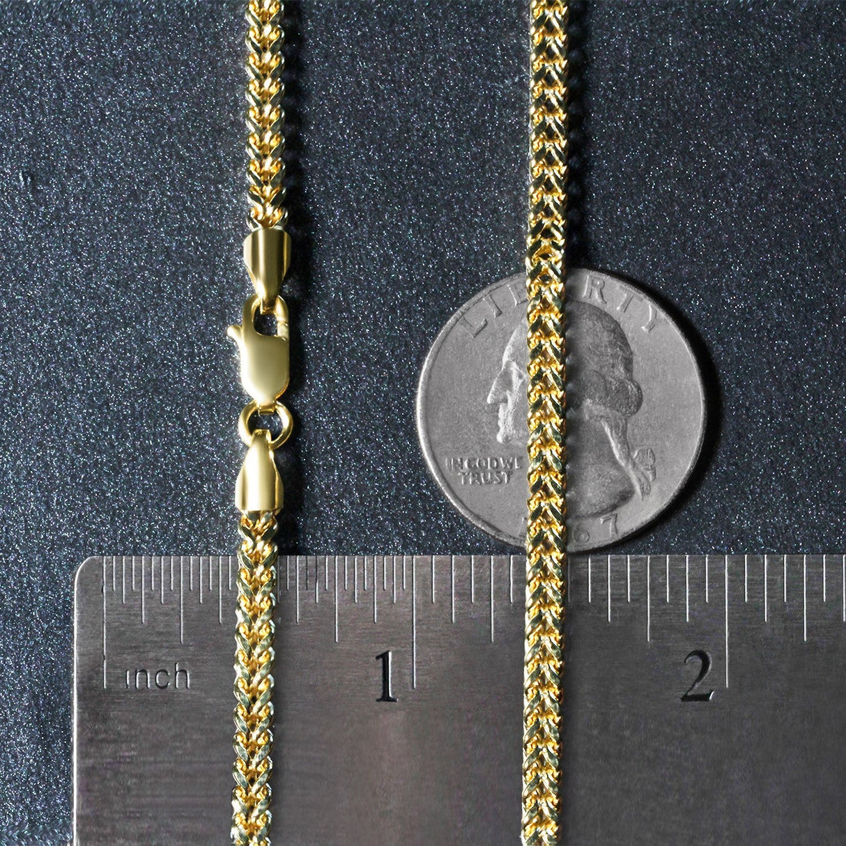 3.2mm 14k Yellow Gold Square Franco Chain