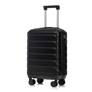 ABS Spinner Wheel Luggage Set with Combination Lock - Black