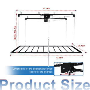 Black Overhead Garage Storage Rack 3x6 FT for High Ceilings