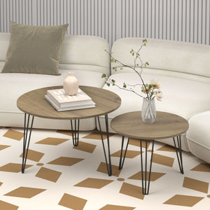 Round Nesting Coffee Table For Living Room (Set of 2)