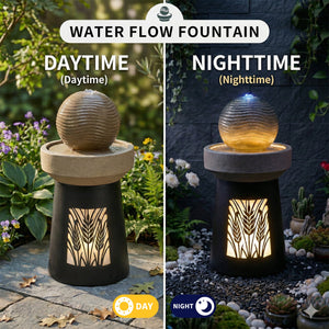 Outdoor Garden Lantern Light with Warm LED Leaf Silhouette
