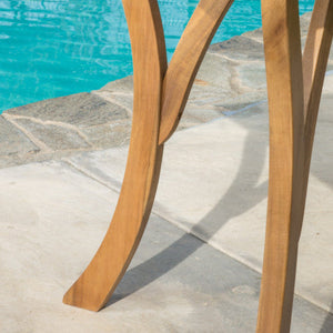 5 Piece Outdoor Acacia Wood Dining Set, Teak Finish