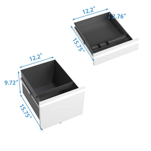 Metal Drawer Mobile File Cabinet With Lock For Home Office Organizer