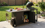 K&K 76.6' Outdoor Grill Cart with Storage Cabinet
