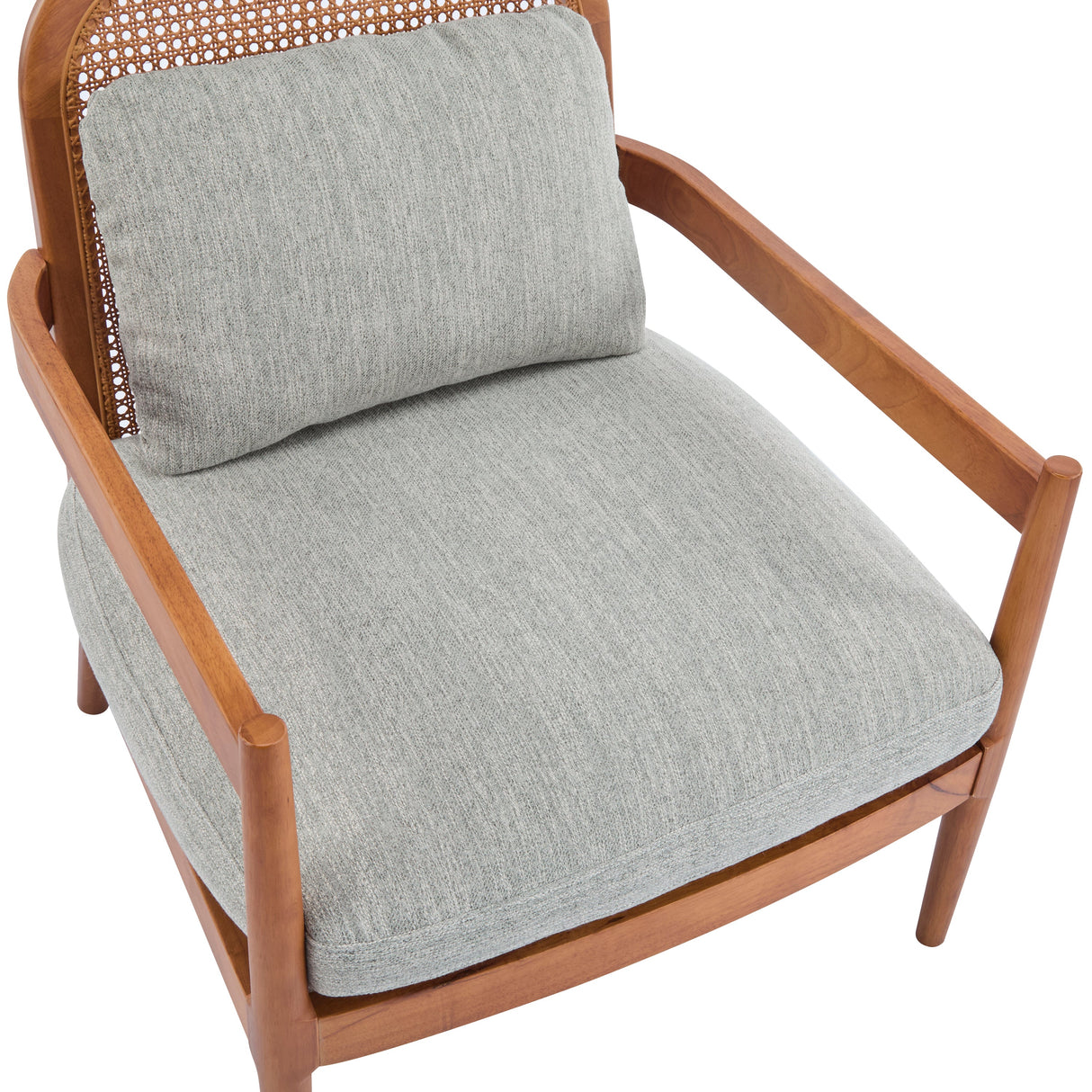 Elliston Rattan Backrest Solid Wood Accent Chair with Cushions, Set of 2