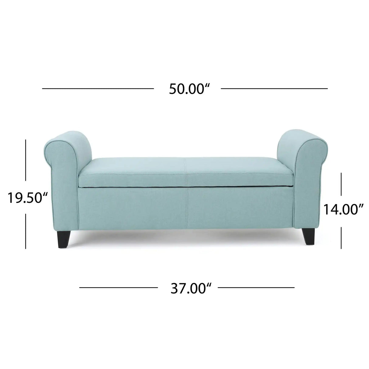 Hayes - Armed Storage Bench With Rolled Arms And Button Tufting