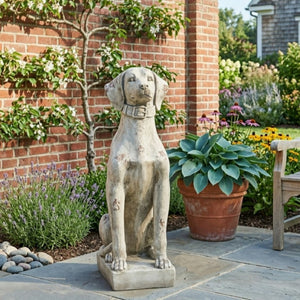 MGO Dog Decor Outdoor Dog Statue, Antique
