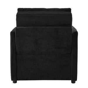 Upholstered Convertible Sleeper Sofa With 5 Position Backrest, Side Pockets, Storage