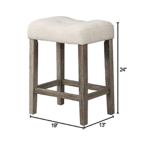Transitional Counter Dining Set With 4 Tufted Stools