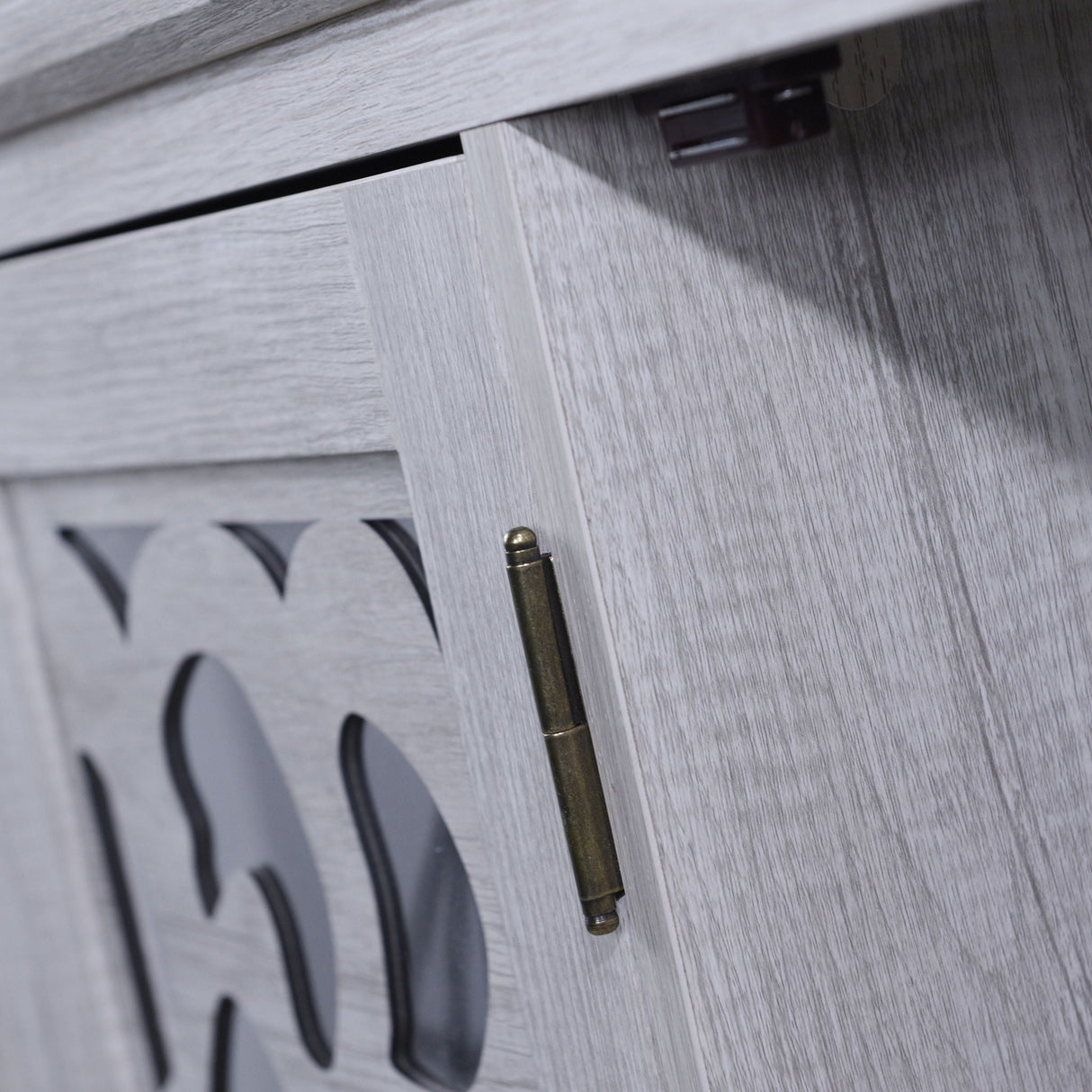3 Door Mirrored Sideboard Cabinet With Adjustable Shelves