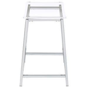 Jovani Acrylic Backless Counter Stool Chrome (Set of 2)