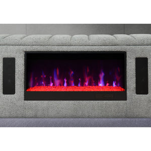 Isaiah - 5 Piece Bedroom Set With TV Lift-LED, Speakers And Fireplace