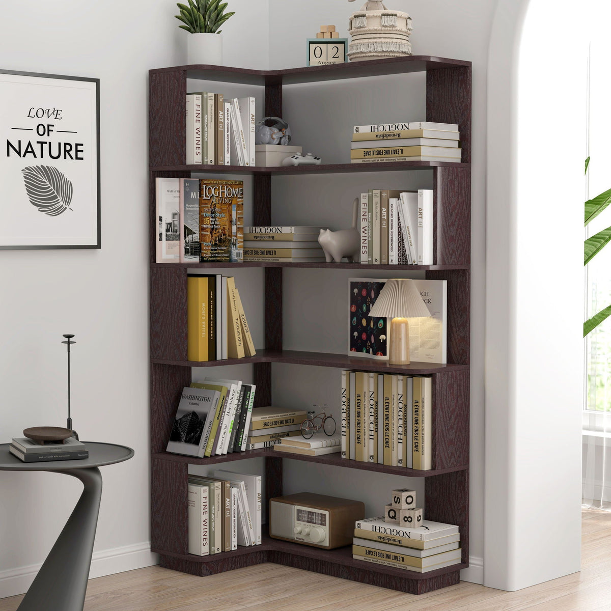 L-Shaped Corner Bookshelf
