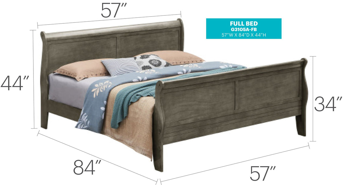 Panel Sleigh Bed