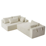 Modern Chenille Upholstered Sectional Sofa Couch Set