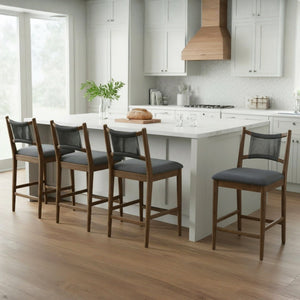 Arno Indoor Upholstered Wooden Counter Stool