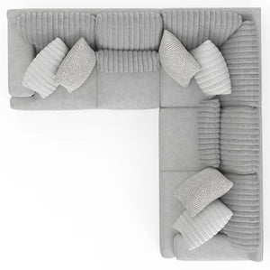 Logan - Upholstered Sectional With Comfort Coil Seating And Accent Pillows Included