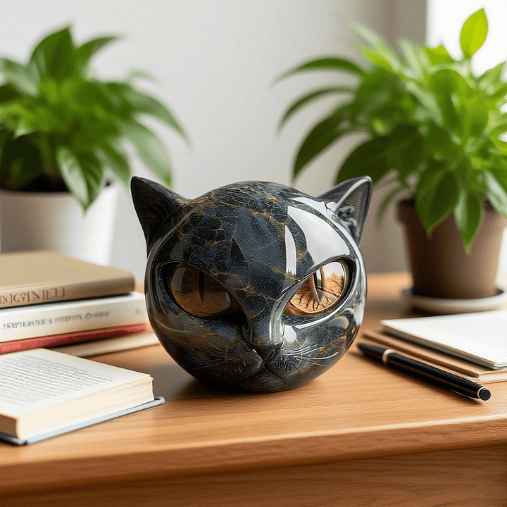 Cat Head Decorative Sculpture
