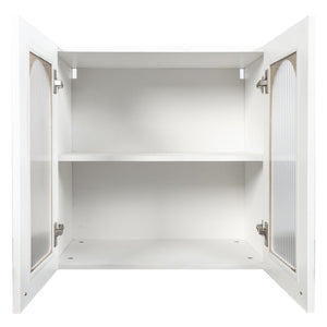 Wall Cabinet with Arched Glass Door and Adjustable Shelves