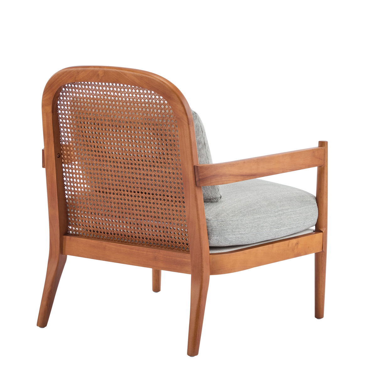 Elliston Rattan Backrest Solid Wood Accent Chair with Cushions, Set of 2