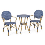 Outdoor PE Rattan and Aluminum 3-Piece French Bistro Set