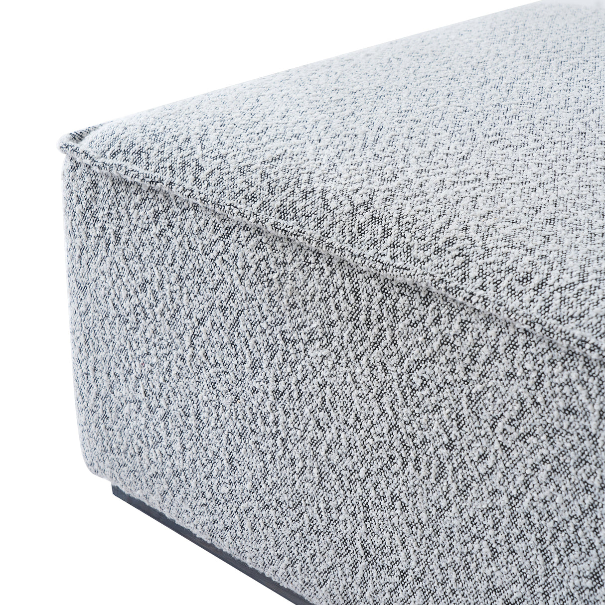 Square Upholstered Ottoman with Black-and-White Fabric
