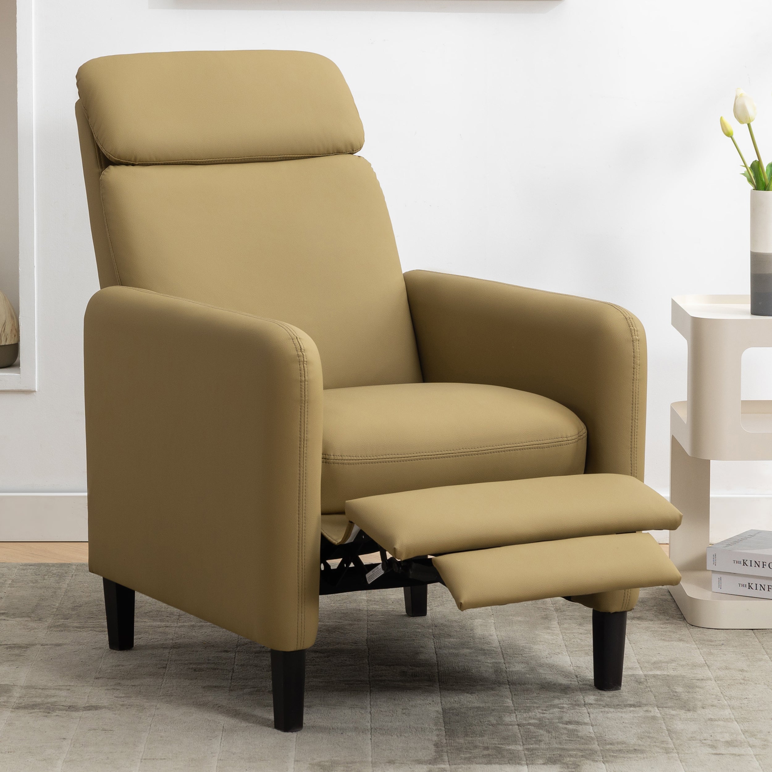 Modern-Artistic-Color-Design-Adjustable-Recliner-Chair-PU-Leather-for-Living-Room-Bedroom-Home-Theater,-Mustard-Green-