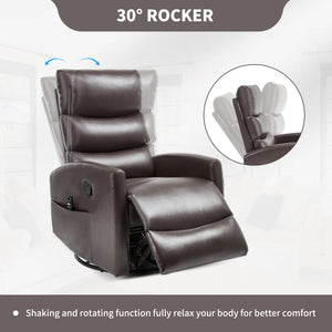 Heat Massage Manual Recliner Chair with Rocker and Swivel