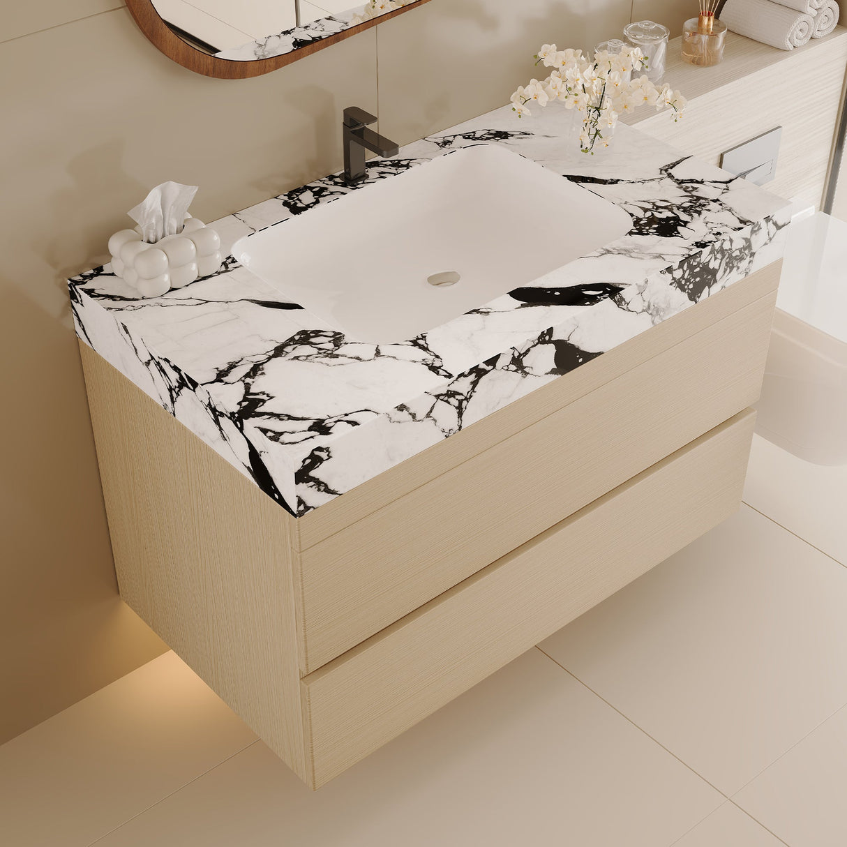 29.9" Modern Floating Bathroom Vanity