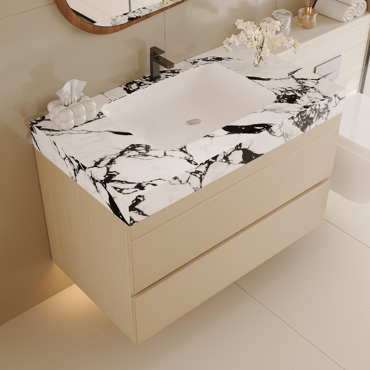 29.9" Modern Floating Bathroom Vanity
