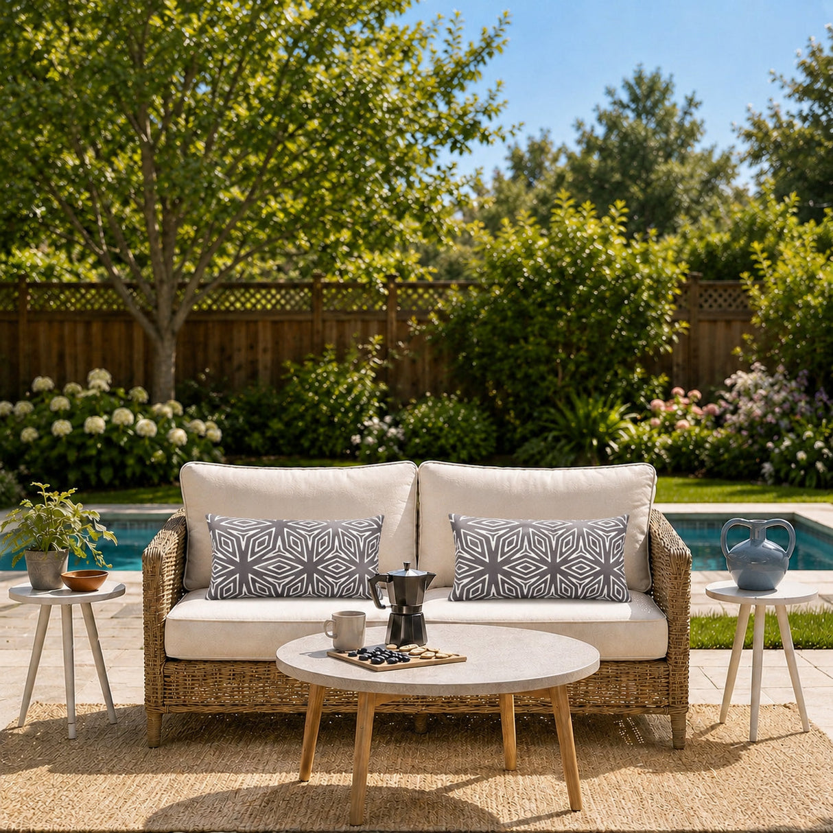 2 Pack Outdoor Lumbar Pillow Covers