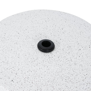 Tess MGO Outdoor Patio Side Table Umbrella Base in White Marble