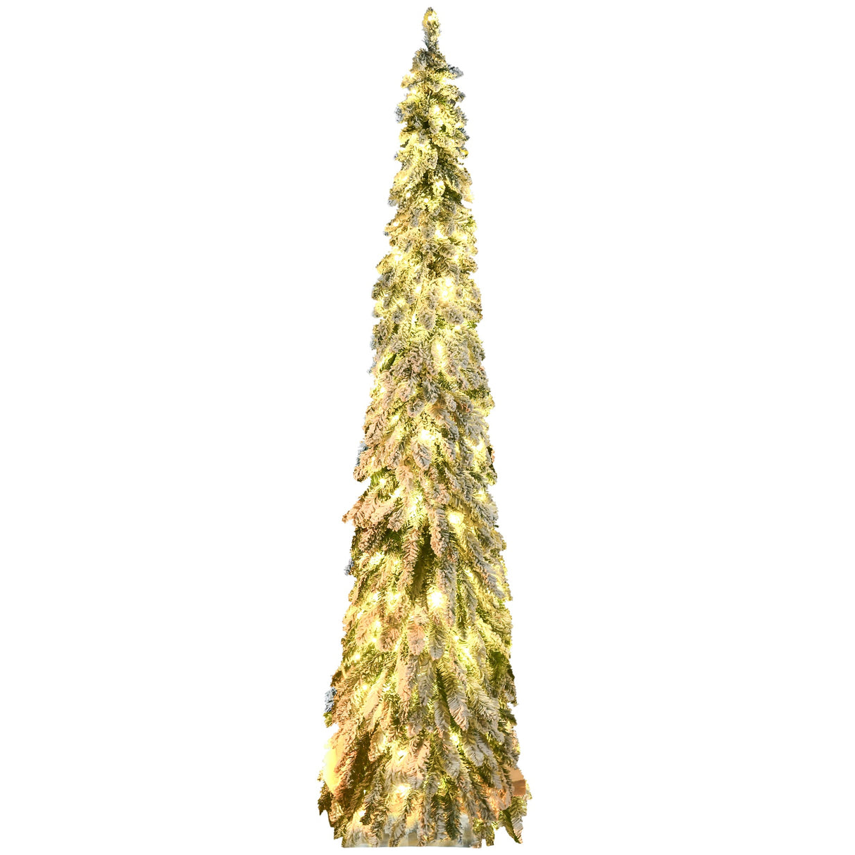 HOMCOM 7ft Tall Prelit Pencil Artificial Christmas Tree