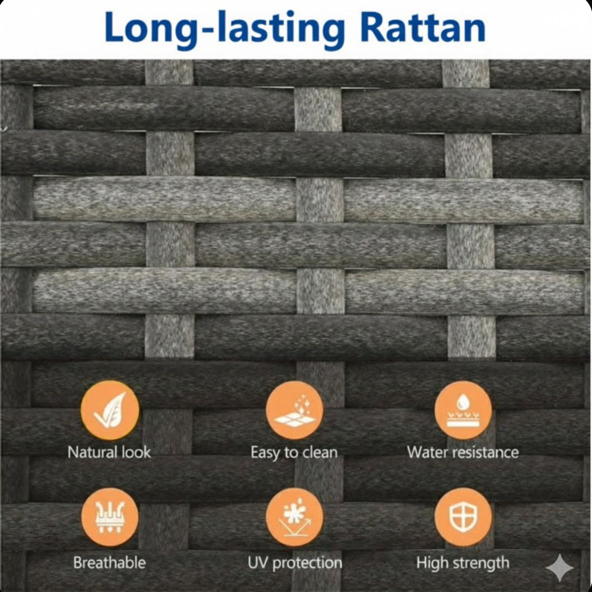 All-Weather Square Rattan Patio Dining Table