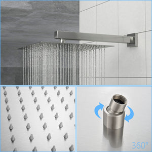 Modern Shower System With Adjustable Slide Bar, Stainless Steel And Brass Construction