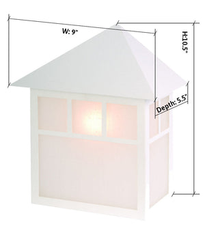 11"H Artisan 1-Light Textured White Pocket Outdoor Wall Light
